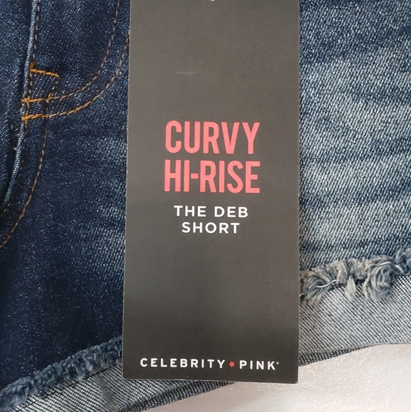 Celebrity Pink Curvy Hi-Rise The Deb Distressed Cutoff Shorts Size 1/25 … - Picture 3 of 8